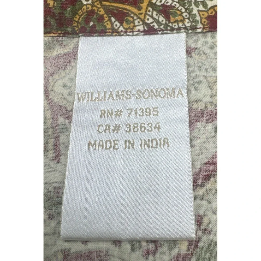 Williams‎ Sonoma PAISLEY Cotton Napkins Made In India 20” Red Green Yellow